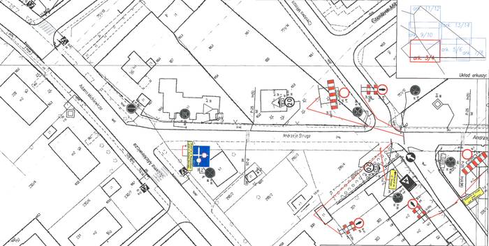 Etapowanie robót – skrzyżowanie, projekt